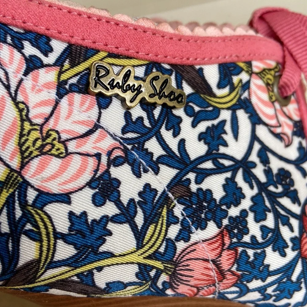 Ruby Shoo Willow ModCloth Floral Tassel Tie Heel Shoes Women’s Size 9 - Picture 9 of 12